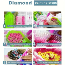 Diamond Painting - hobbypakket - vliegende eend 30x40 cm (zonder lijst)