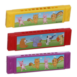 10 stuks mondharmonica 10x3 cm - uitdeelcadeautjes