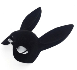 Masker zwart met konijnen oren - bunny