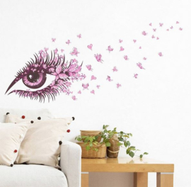 Muursticker beauty oog 135 x 65 cm