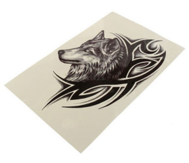 Tattoo transfer / tijdelijke tattoo wolf