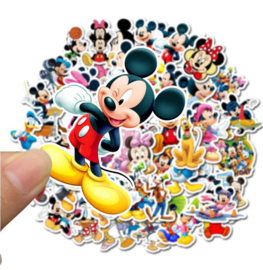 50 stuks stickers Mickey Mouse 6-10 cm