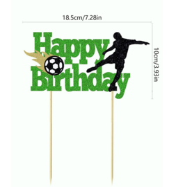 Voetbal taarttopper 18.5 x 10 cm