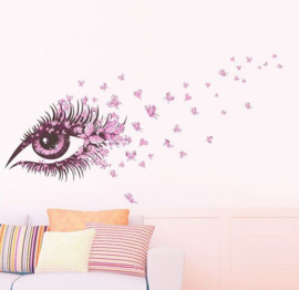 Muursticker beauty oog 135 x 65 cm