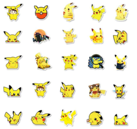 54 stuks stickers Pokemon Pikachu 5-7 cm