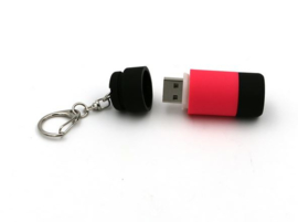 USB oplaadbare mini zaklamp LED aan sleutelhanger