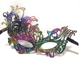 Kanten masker multicolor voor volwassenen