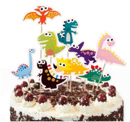 9 stuks Dinosaurus cupcake toppers