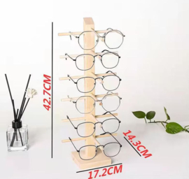 Natuurlijk houten zonnebrillen - brillen display rek voor 6 brillen