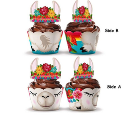 12 stuks cupcake omslagen Alpaca