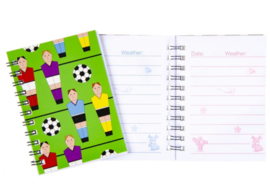 4 stuks notitieboekjes voetbal 10,5 x 8 cm