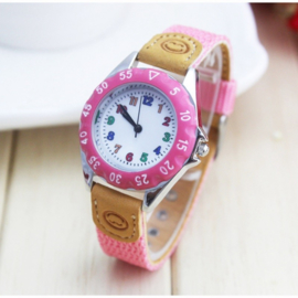 Kinderhorloge roze met smiley