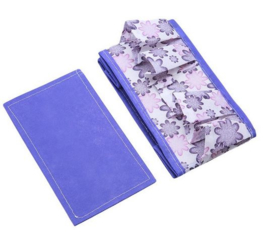 3 stuks opbergboxen paars - roze - blauw bloemen motief