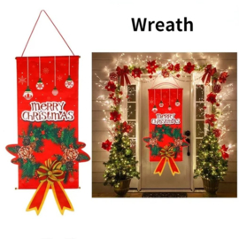 Deur banner kerst - kerstkrans 115 x 42 cm