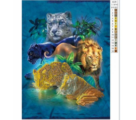 Diamond Painting Leeuwen en tijgers 30x40 cm