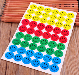 10 velletjes Smiley stickers multi color
