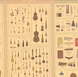Poster muziekinstrumenten kraftpapier 51.5x36cm
