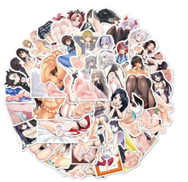 50 stuks stickers Sexy anime meisjes 4 tot 8 cm