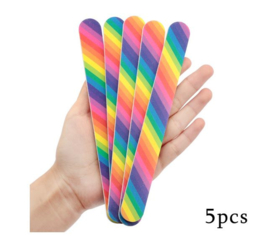 5 stuks nagelvijl regenboog kleuren