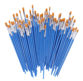 20 stuks kwastjes - penselen nylon - blauw