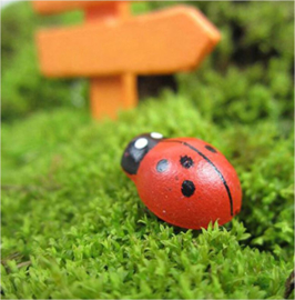 100 stuks zelfklevende houten miniatuur lieveheersbeestjes 11 x 8 mm