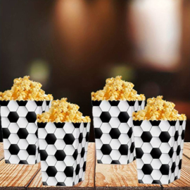 12 stuks popcorn bakjes voetbal 13 x 6,5 x 4,5 cm