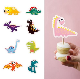 9 stuks Dinosaurus cupcake toppers