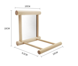 Spiegeltje met zitstok voor parkieten - vogels