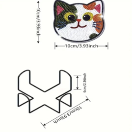 Hobbypakket Diamond Painting 10 stuks onderzetters katten + standaard