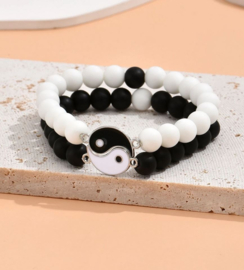 2-delige armband Ying Yang stenen kralen