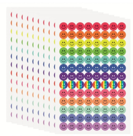 10 velletjes smiley stickers multicolor ( 1040 stickertjes )