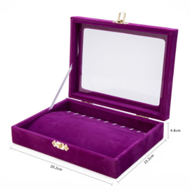 Armbanden display koffer paars fluweel
