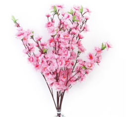 6 takken kunstbloemen bloesem roze 55 cm