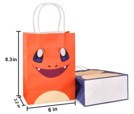 8 stuks Pokemon papieren traktatie zakken - uitdeelzakken