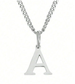 Ketting met roestvrij stalen RVS hanger letter A