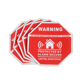 5 stuks security - warning stickers