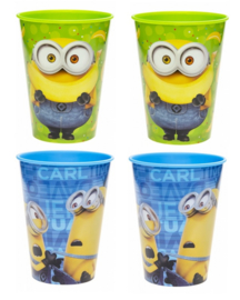 4 stuks minions bekers kunststof 260 ml