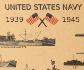Poster wereldoorlog schepen kraftpaier 51x36 cm