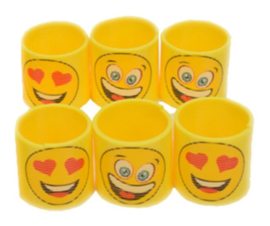 12 stuks Smiley spiralen - loopveer 3,5 cm / uitdeelcadeautjes