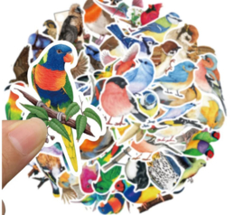 50 stuks stickers vogels 4-7 cm