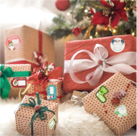 12 stickervellen - 108 stuks kerst cadeaulabels