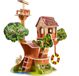 Kartonnen 3D puzzel boomhut