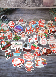 50 stuks stickers kerst 6x5,5 cm