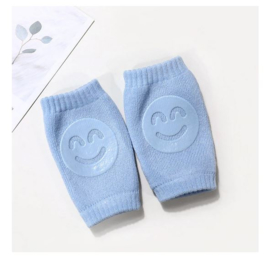 Baby kniebeschermers blauw met smiley - 1 paar