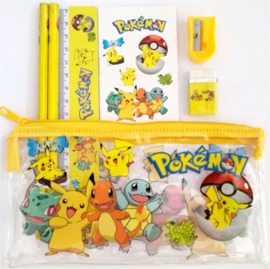 Pokemon etui + 2 potloden + gum + puntenslijper + liniaal + notitieboekje
