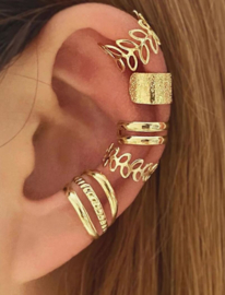5 stuks oorbellen goudkleur zonder gaatjes