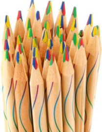 12 stuks houten regenboog potloden