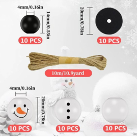 Hobbypakket 20 stuks kerstboom hangers sneeuwpop maken van kralen (100 onderdelen)