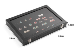 Ringen display koffer met deksel lederlook - velours