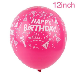 20 stuks ballonnen Happy Birthday multicolor 12 inch